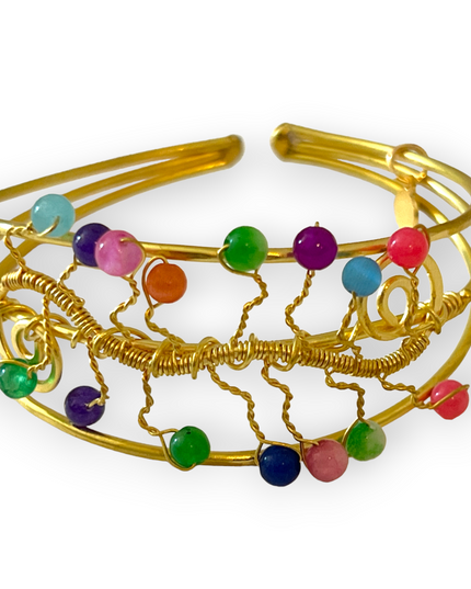 Colorful multi-colored gemstone cuff bracelet - Sundara Joon