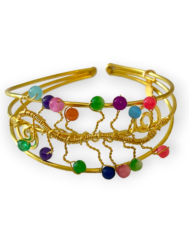 Colorful multi-colored gemstone cuff bracelet - Sundara Joon