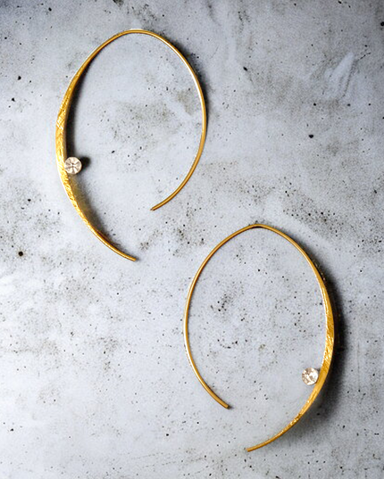 Slender hoop earrings with crystal for a touch of glam - Sundara Joon