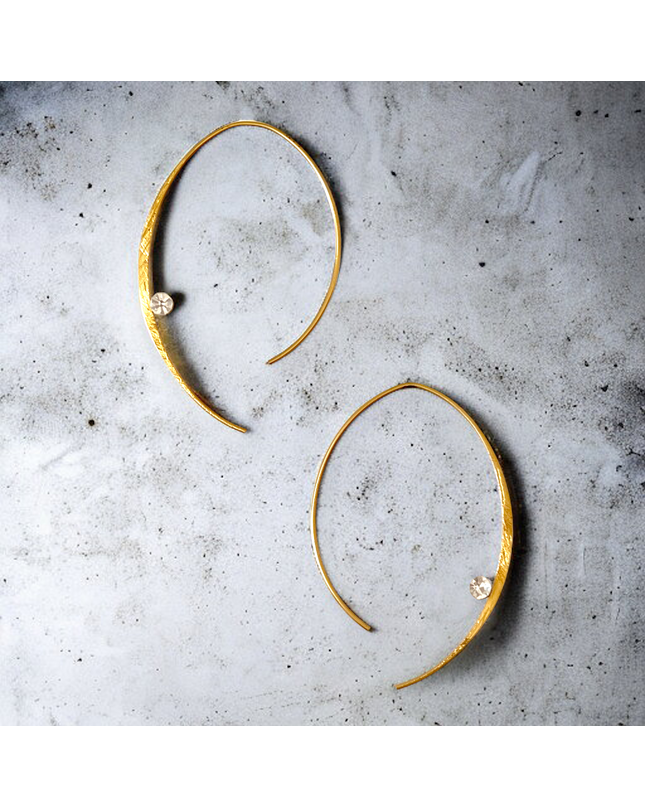 Slender hoop earrings with crystal for a touch of glam - Sundara Joon