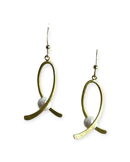 A pearl between two swirls earrings - Sundara Joon