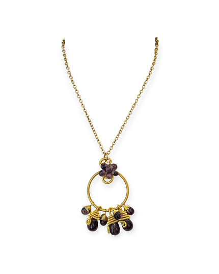 Amethyst cluster pendant necklace - Sundara Joon