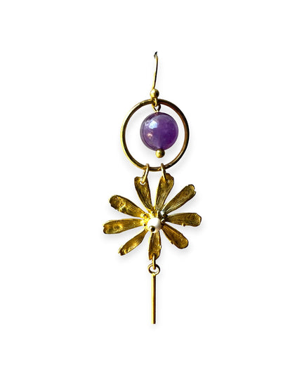 Amethyst daisy dangling earring - Sundara Joon