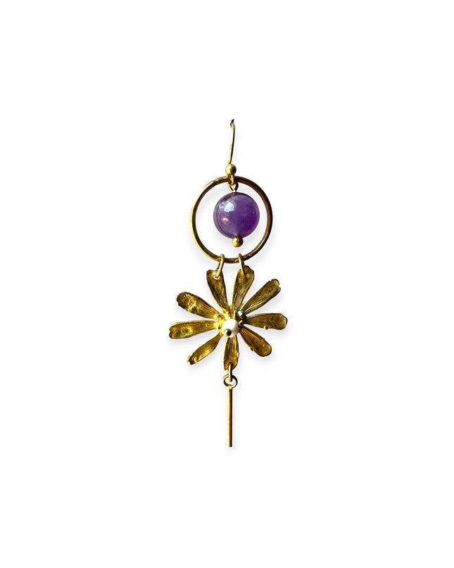 Amethyst daisy dangling earring - Sundara Joon