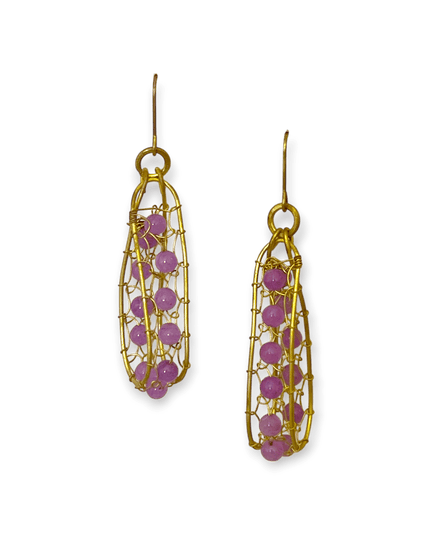 Amethyst hoop drop earrings - Sundara Joon