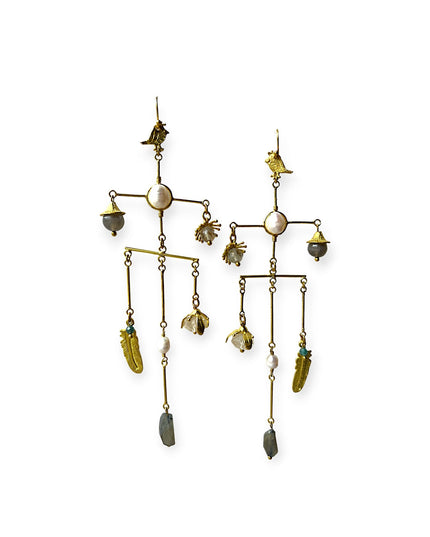 Balancing nature inspired statement earrings - Sundara Joon