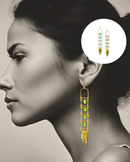 Beaded echelle earrings - Sundara Joon