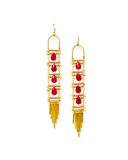 Beaded echelle earrings - Sundara Joon