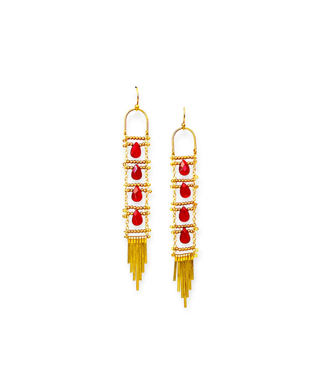 Beaded echelle earrings - Sundara Joon