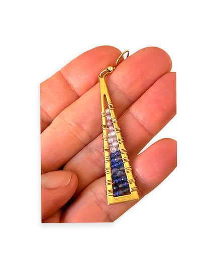 Beaded triangular earrings - Sundara Joon