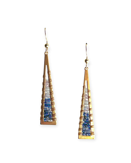 Beaded triangular earrings - Sundara Joon