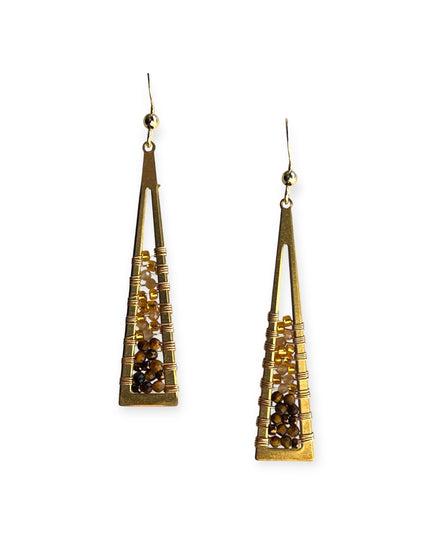 Beaded triangular earrings - Sundara Joon