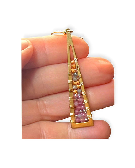 Beaded triangular earrings - Sundara Joon