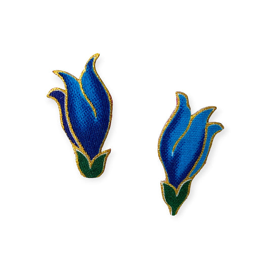 Blue blossom batik earrings - Sundara Joon