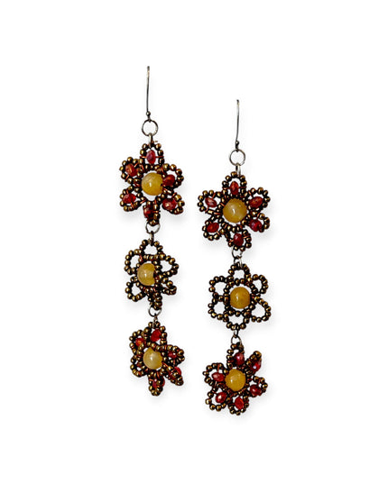 Cascade of flowers amber drop earrings - Sundara Joon