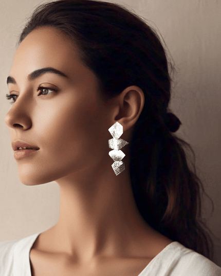 Cascading shapes sterling silver drop earrings - Sundara Joon