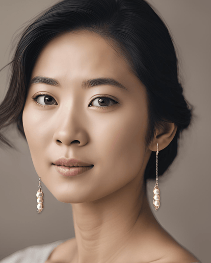 Chain earrings with a pearl cluster - Sundara Joon