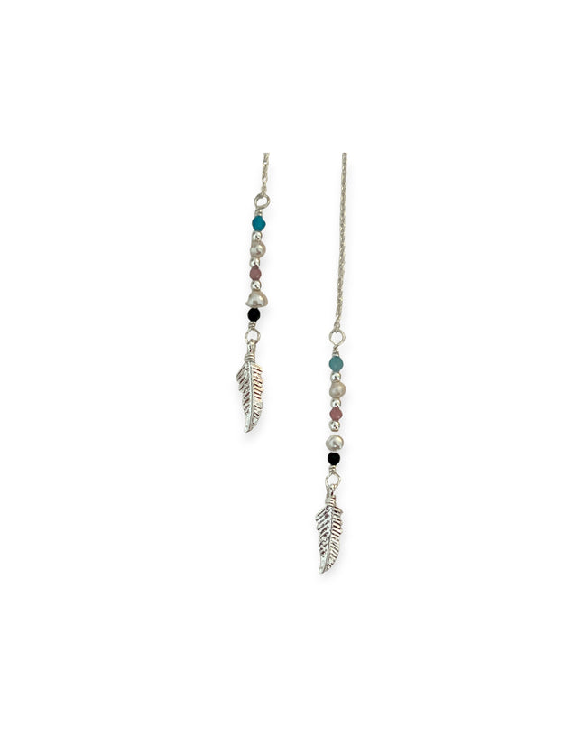 Feather chain silver earrings for a unique touch - Sundara Joon