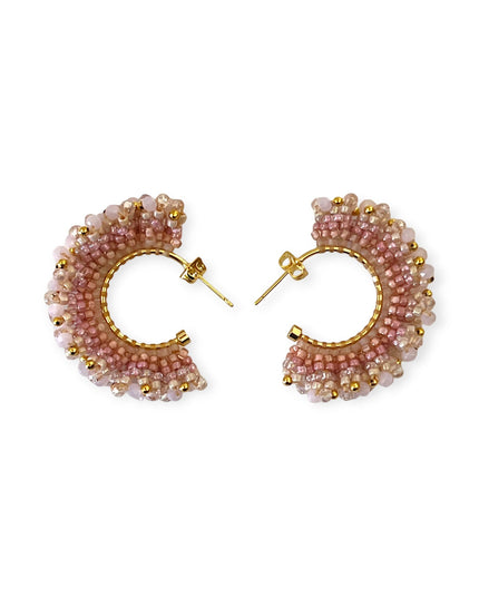 Colorful beaded hoop earrings - Sundara Joon