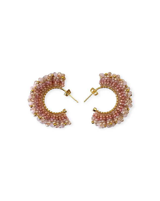 Colorful beaded hoop earrings - Sundara Joon