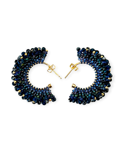 Colorful beaded hoop earrings - Sundara Joon