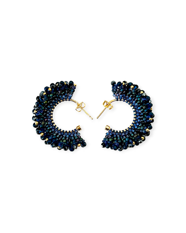 Colorful beaded hoop earrings - Sundara Joon