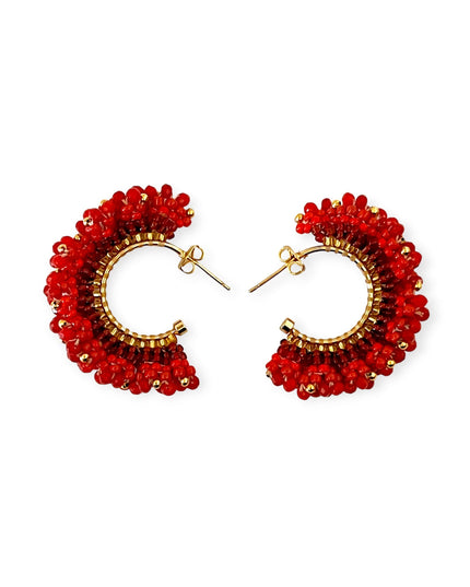 Colorful beaded hoop earrings - Sundara Joon