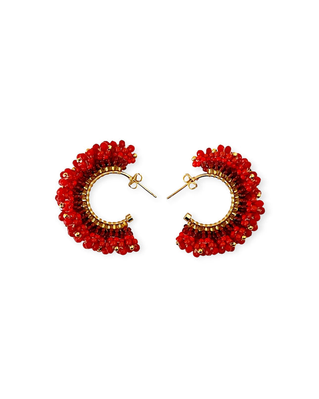 Colorful beaded hoop earrings - Sundara Joon