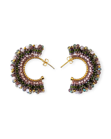 Colorful beaded hoop earrings - Sundara Joon