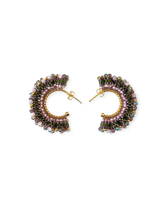 Colorful beaded hoop earrings - Sundara Joon