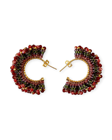 Colorful beaded hoop earrings - Sundara Joon