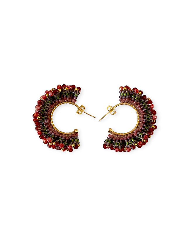 Colorful beaded hoop earrings - Sundara Joon