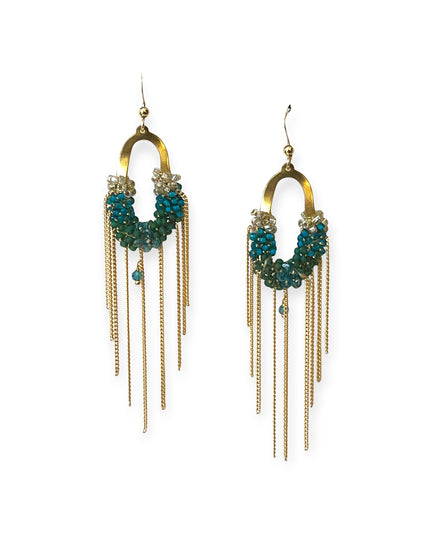 Colorful beaded waterfall earrings - Sundara Joon