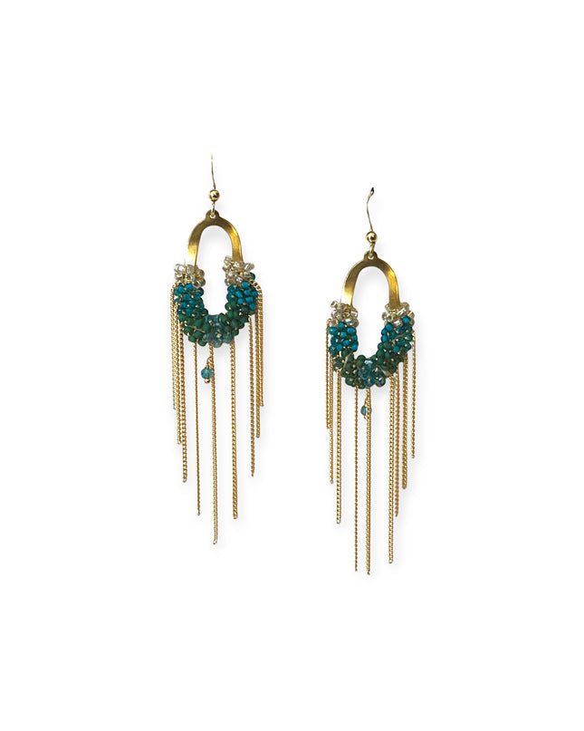 Colorful beaded waterfall earrings - Sundara Joon