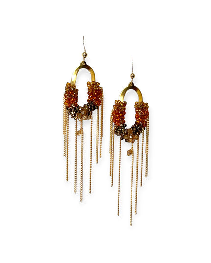 Colorful beaded waterfall earrings - Sundara Joon