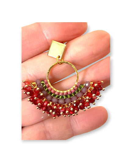 Colorful dangling beaded earrings - Sundara Joon