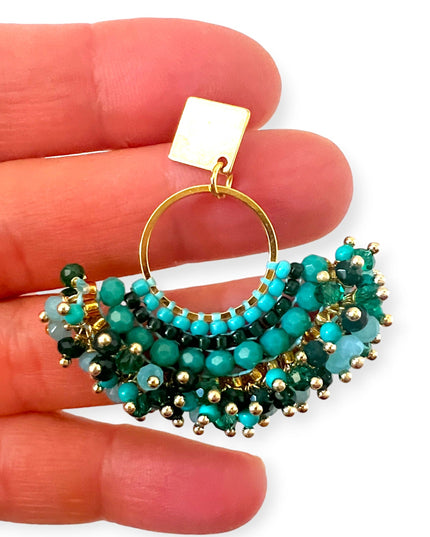 Colorful dangling beaded earrings - Sundara Joon