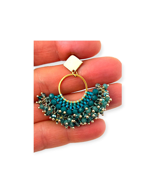 Colorful dangling beaded earrings - Sundara Joon