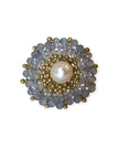 White and Grey (Pearl and Tanzanite) - US size 6 (16.5 mm)