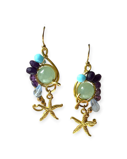 Colorful floral stone earrings - Sundara Joon