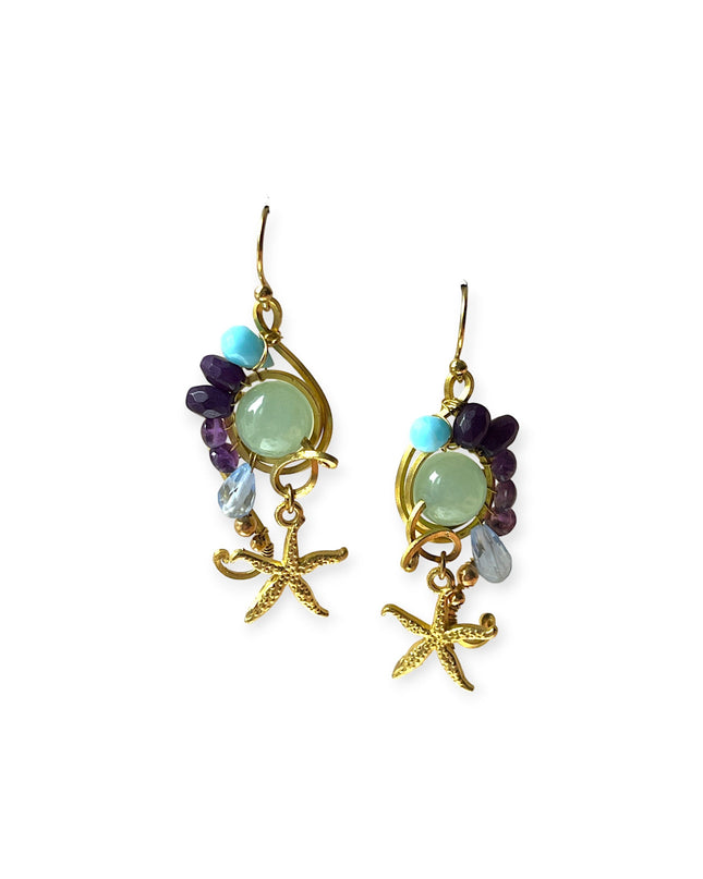 Colorful floral stone earrings - Sundara Joon