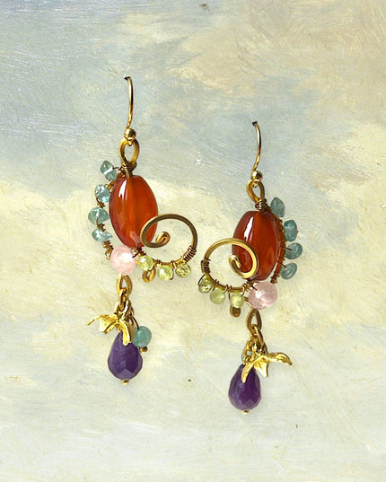 Colorful floral stone earrings - Sundara Joon