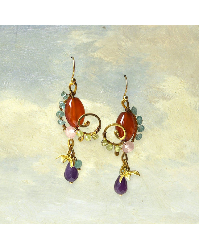 Colorful floral stone earrings - Sundara Joon