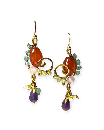 Colorful floral stone earrings - Sundara Joon