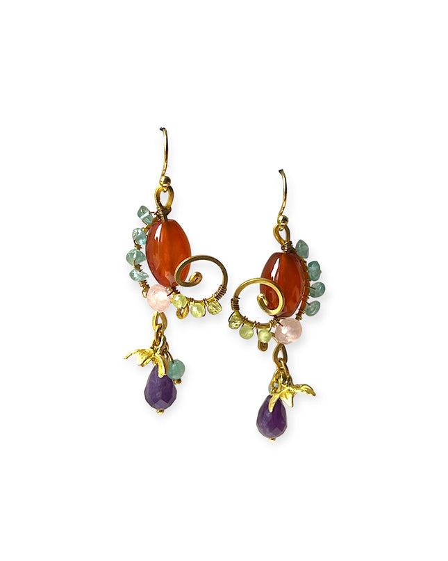 Colorful floral stone earrings - Sundara Joon