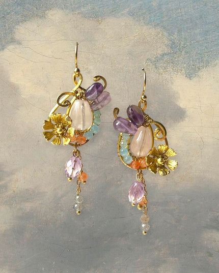 Colorful floral stone earrings - Sundara Joon