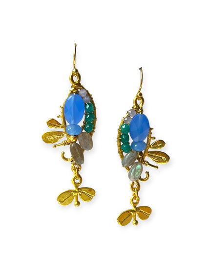 Colorful floral stone earrings - Sundara Joon