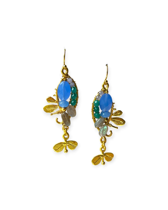 Colorful floral stone earrings - Sundara Joon