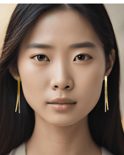 Customizable metal earrings of contrasting strips - Sundara Joon