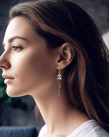 Delicate flower silver drop earrings - Sundara Joon